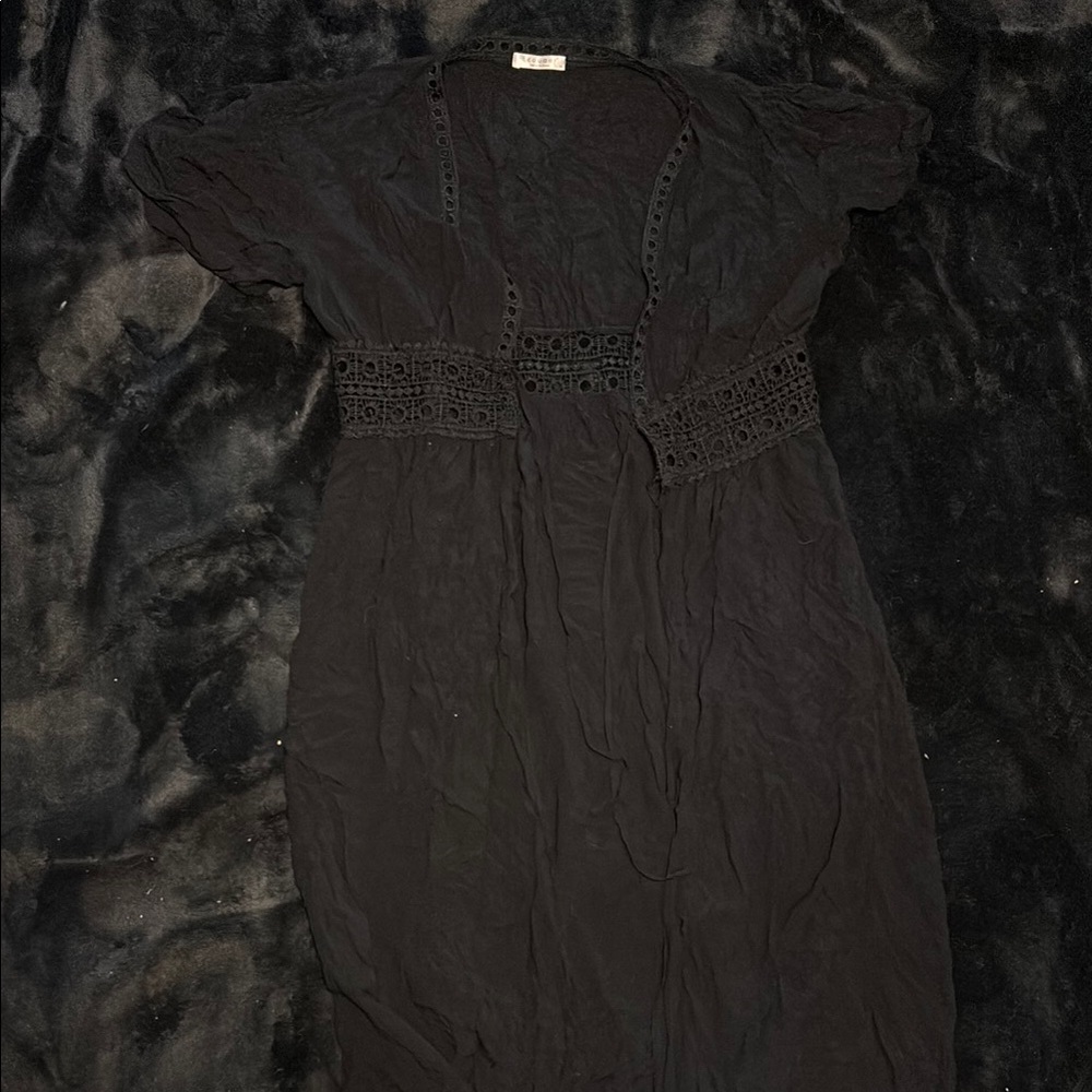 Free People Black Lace Detail Dress